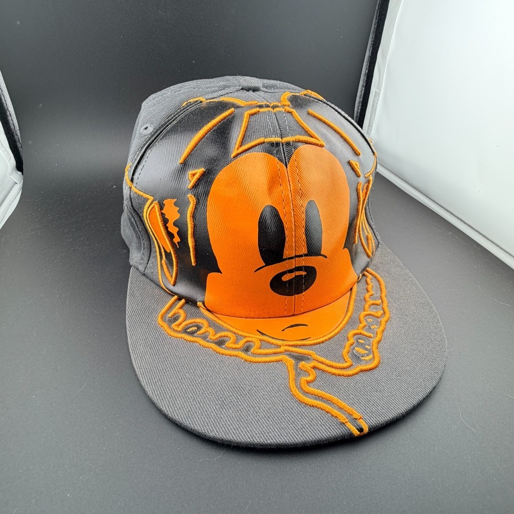 Disney Parks Authentic Baseball Cap Adult Gray Orange Mickey Mouse Fitted Cotton